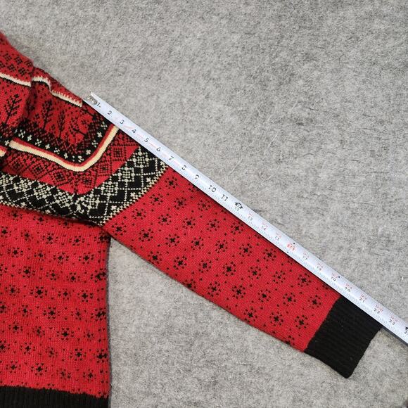 VTG Susan Bristol Womens M Medium Wool Fair Isle Clasp Cardigan Shawl Sweater - Picture 9 of 11